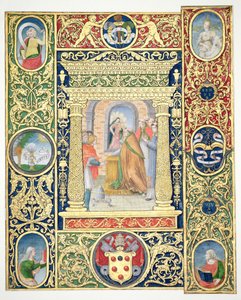 Marlay Cortando IT.35r La Visión del Papa León el Grande y fragmentos de borde de un misal del Papa Clemente VII, después de 1523 de Vincent Raymond